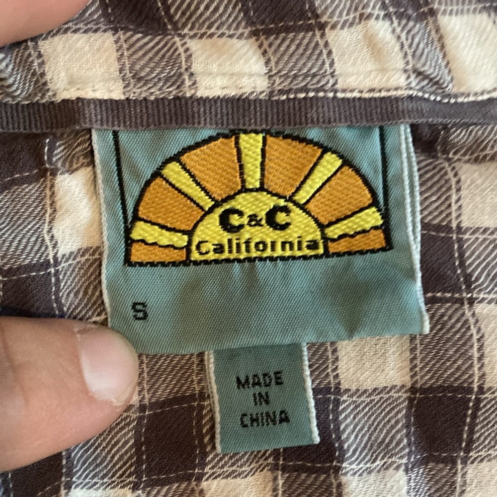 C & C California Womens Collared Button Down Plaid Long Sleeve Shirt S - Picture 6 of 6